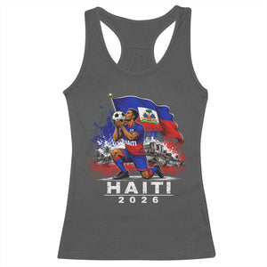 Haiti Soccer 2026 Racerback Tank Top Haitian World Football Fan Ayiti Lover TS10 Dark Heather Print Your Wear