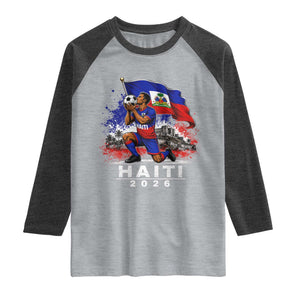 Haiti Soccer 2026 Raglan Shirt Haitian World Football Fan Ayiti Lover TS10 Heather Gray Heather Charcoal Print Your Wear