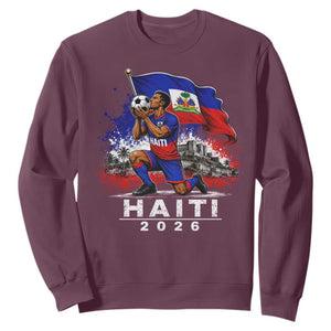 Haiti Soccer 2026 Sweatshirt Haitian World Football Fan Ayiti Lover TS10 Maroon Print Your Wear