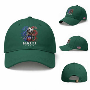 Haiti Soccer 2026 Baseball Cap World Football Fan Haitian Pride Ayiti TS10 Baseball Cap Universal Fit Irish Green Print Your Wear
