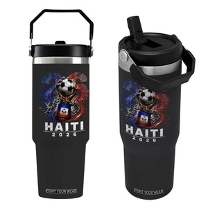 Haiti Soccer 2026 Flip Straw Tumbler World Football Fan Haitian Pride Ayiti TS10 One Size: 30 oz Black Print Your Wear