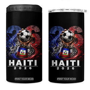 Haiti Soccer 2026 4 in 1 Can Cooler Tumbler World Football Fan Haitian Pride Ayiti TS10 One Size: 16 oz Black Print Your Wear