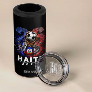 Haiti Soccer 2026 4 in 1 Can Cooler Tumbler World Football Fan Haitian Pride Ayiti TS10 Print Your Wear