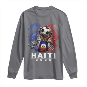 Haiti Soccer 2026 Long Sleeve Shirt World Football Fan Haitian Pride Ayiti TS10 Charcoal Print Your Wear