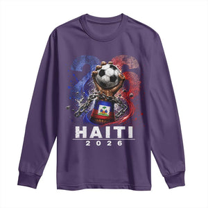 Haiti Soccer 2026 Long Sleeve Shirt World Football Fan Haitian Pride Ayiti TS10 Purple Print Your Wear