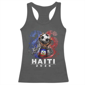 Haiti Soccer 2026 Racerback Tank Top World Football Fan Haitian Pride Ayiti TS10 Dark Heather Print Your Wear