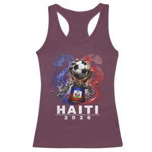 Haiti Soccer 2026 Racerback Tank Top World Football Fan Haitian Pride Ayiti TS10 Maroon Print Your Wear