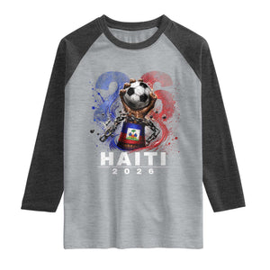 Haiti Soccer 2026 Raglan Shirt World Football Fan Haitian Pride Ayiti TS10 Heather Gray Heather Charcoal Print Your Wear