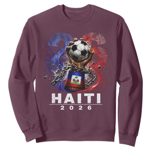 Haiti Soccer 2026 Sweatshirt World Football Fan Haitian Pride Ayiti TS10 Maroon Print Your Wear