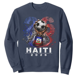 Haiti Soccer 2026 Sweatshirt World Football Fan Haitian Pride Ayiti TS10 Navy Print Your Wear