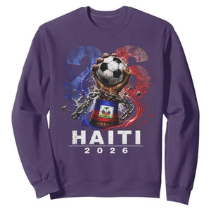 Haiti Soccer 2026 Sweatshirt World Football Fan Haitian Pride Ayiti TS10 Purple Print Your Wear