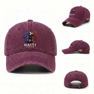 Haiti Soccer 2026 Washed Cotton Baseball Cap World Football Fan Haitian Pride Ayiti