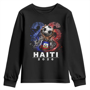 Haiti Soccer 2026 Youth Sweatshirt World Football Fan Haitian Pride Ayiti TS10 Black Print Your Wear