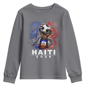 Haiti Soccer 2026 Youth Sweatshirt World Football Fan Haitian Pride Ayiti TS10 Charcoal Print Your Wear