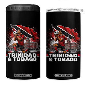 Trinidad and Tobago Soccer 4 in 1 Can Cooler Tumbler Patriotic Football Fan Caribbean Pride Gift TS10 One Size: 16 oz Black Print Your Wear