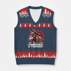Trinidad and Tobago Soccer V-Neck Knit Sweater Vest Patriotic Football Fan Caribbean Pride Gift TS10 Navy Red Print Your Wear