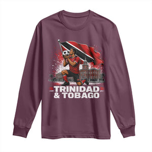 Trinidad and Tobago Soccer Long Sleeve Shirt Patriotic Football Fan Caribbean Pride Gift TS10 Maroon Print Your Wear