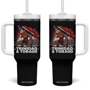 Trinidad and Tobago Soccer Tumbler With Handle Patriotic Football Fan Caribbean Pride Gift TS10 One Size: 40 oz Black Print Your Wear