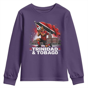 Trinidad and Tobago Soccer Youth Sweatshirt Patriotic Football Fan Caribbean Pride Gift TS10 Purple Print Your Wear