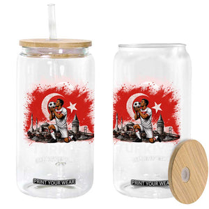 Turkish Soccer 2026 Glass Can Turkey Football Fan Vintage Turkish Pride