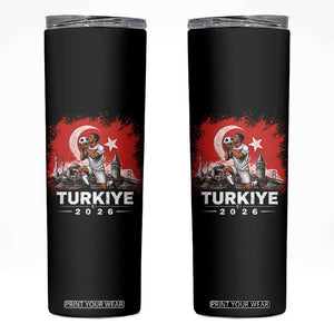 Turkish Soccer 2026 Skinny Tumbler Turkey Football Fan Vintage Turkish Pride TS10 Black Print Your Wear