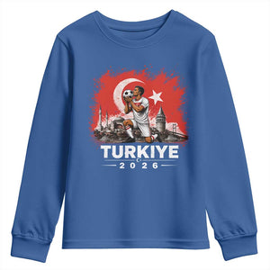 Turkish Soccer 2026 Youth Sweatshirt Turkey Football Fan Vintage Turkish Pride