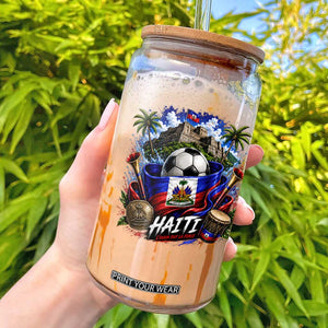 Haiti Soccer 2026 Glass Can Haitian Flag Caribbean Football Fan