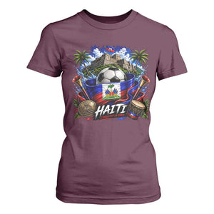 Haiti Soccer 2026 T Shirt For Women Haitian Flag Caribbean Football Fan