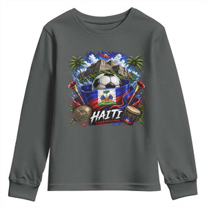 Haiti Soccer 2026 Youth Sweatshirt Haitian Flag Caribbean Football Fan