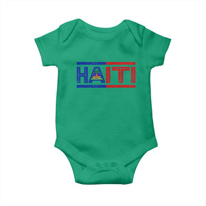 Haiti Flag Baby Onesie Vintage Haitian Pride Ayiti Roots