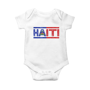 Haiti Flag Baby Onesie Vintage Haitian Pride Ayiti Roots