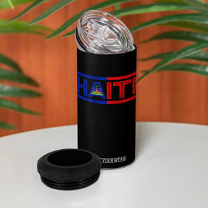 Haiti Flag 4 in 1 Can Cooler Tumbler Vintage Haitian Pride Ayiti Roots