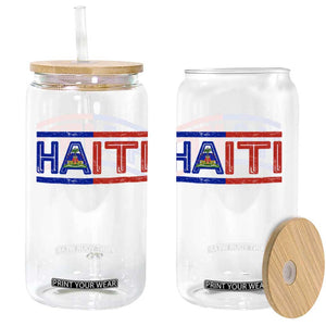 Haiti Flag Glass Can Vintage Haitian Pride Ayiti Roots