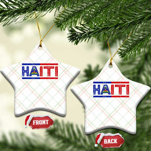 Haiti Flag Ceramic Ornament Vintage Haitian Pride Ayiti Roots
