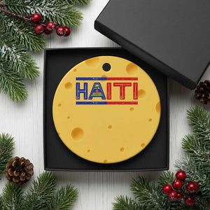 Haiti Flag Ceramic Ornament Vintage Haitian Pride Ayiti Roots
