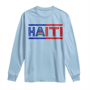 Haiti Flag Long Sleeve Shirt Vintage Haitian Pride Ayiti Roots