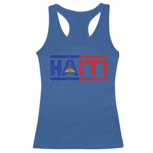 Haiti Flag Racerback Tank Top Vintage Haitian Pride Ayiti Roots