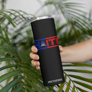 Haiti Flag Skinny Tumbler Vintage Haitian Pride Ayiti Roots