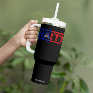 Haiti Flag Tumbler With Handle Vintage Haitian Pride Ayiti Roots
