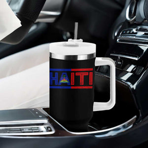 Haiti Flag Tumbler With Handle Vintage Haitian Pride Ayiti Roots