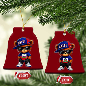 Cute Haiti Ceramic Ornament Hip Hop Teddy Bear Haitian Flag Ayiti Roots