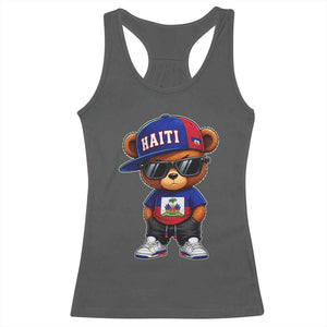 Cute Haiti Racerback Tank Top Hip Hop Teddy Bear Haitian Flag Ayiti Roots