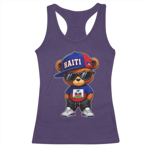 Cute Haiti Racerback Tank Top Hip Hop Teddy Bear Haitian Flag Ayiti Roots