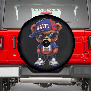 Cute Haiti Spare Tire Cover Hip Hop Teddy Bear Haitian Flag Ayiti Roots