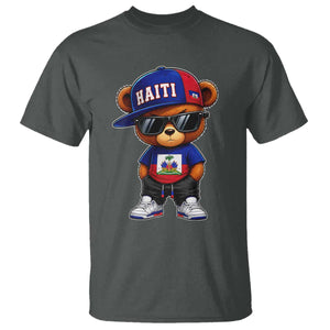 Cute Haiti T Shirt Hip Hop Teddy Bear Haitian Flag Ayiti Roots