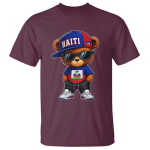 Cute Haiti T Shirt Hip Hop Teddy Bear Haitian Flag Ayiti Roots