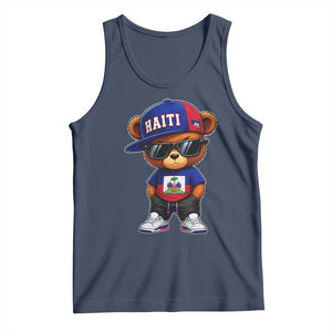Cute Haiti Tank Top Hip Hop Teddy Bear Haitian Flag Ayiti Roots