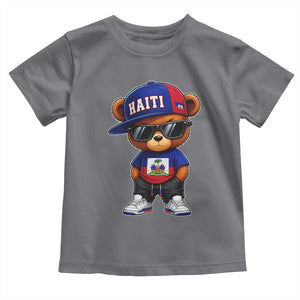 Cute Haiti Toddler T Shirt Hip Hop Teddy Bear Haitian Flag Ayiti Roots