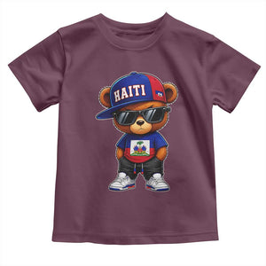 Cute Haiti Toddler T Shirt Hip Hop Teddy Bear Haitian Flag Ayiti Roots