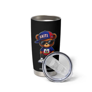 Cute Haiti Tumbler Cup Hip Hop Teddy Bear Haitian Flag Ayiti Roots